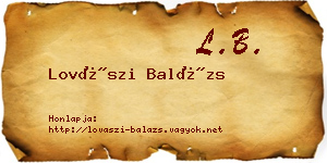 Lovászi Balázs névjegykártya
